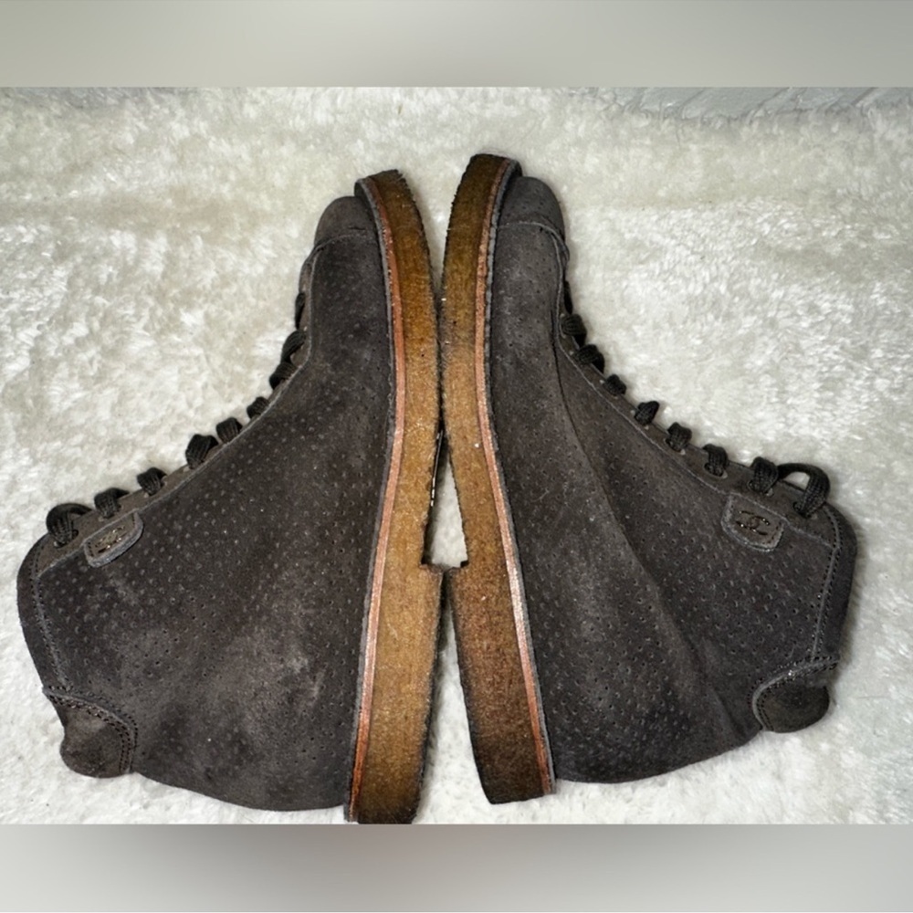Chanel Interlocking CC Logo Brown Bootie Size 36 - Picture 8 of 13